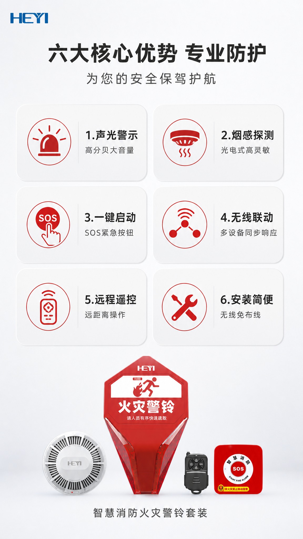 [商品] 使用【图2】智慧消防火灾警铃套装；保留所有产品外观、… - 图片创意预览