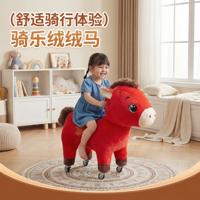 帮我用第二张图生成3张图，要模仿第一张，模仿他的文字加入是直接叠加 不要在加入文字背景，背景图要覆盖整个图，模仿他的色系，他的家居氛围感，场景图要覆盖整个图，不要加什么标价，领券，第二张图的马没有握手预览效果