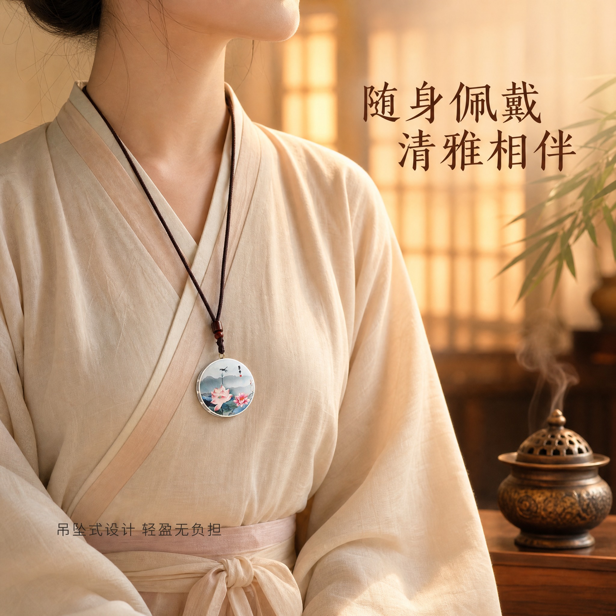 [主图-4] 模特佩戴·汉服女子胸前佩戴展示 [统一基调] 新… - 图片创意预览