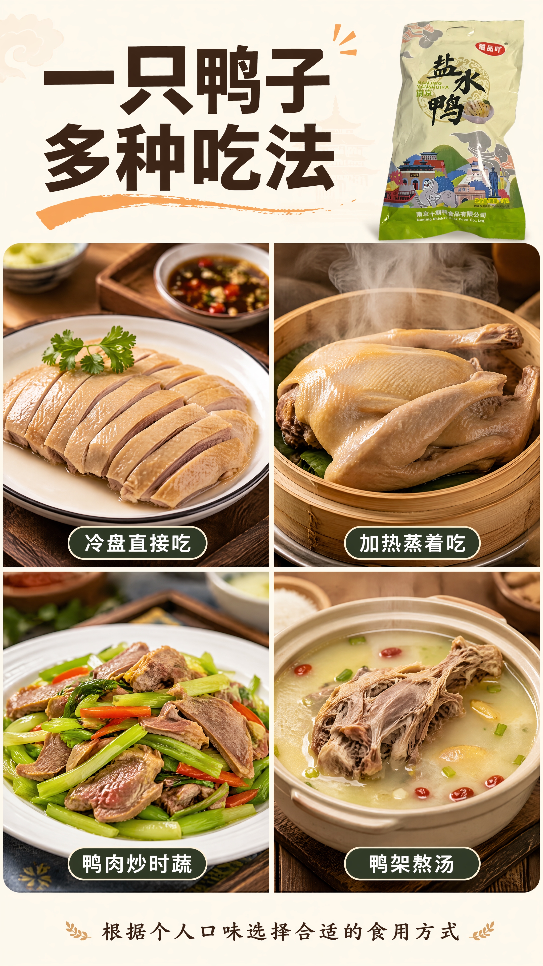 [第9张] 多种吃法-冷盘加热配菜等食用建议。本张使用【图1】… - 图片创意预览