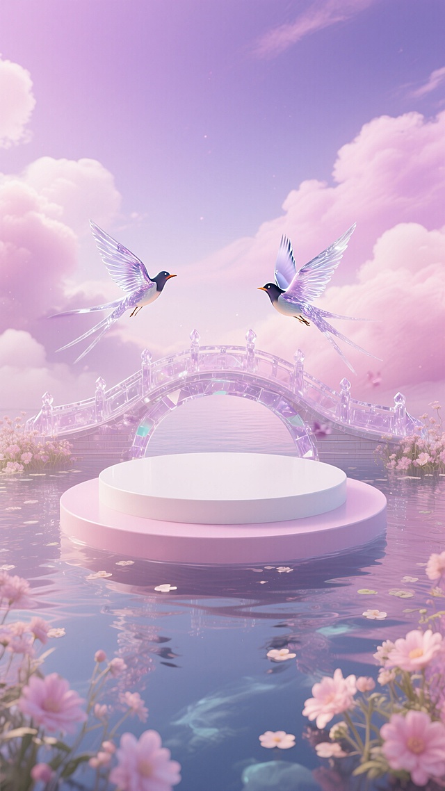 七夕氛围电商背景