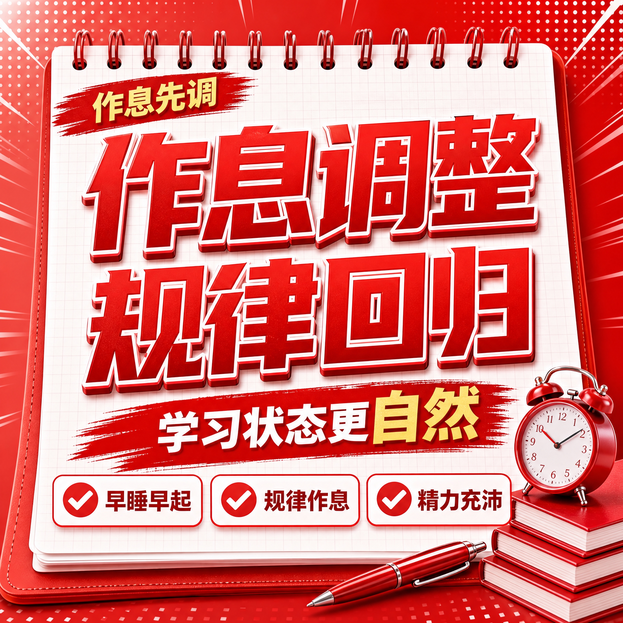 红色商务立体字风格开学季方版海报，红色线圈笔记本构图布局。画面… - 图片创意预览