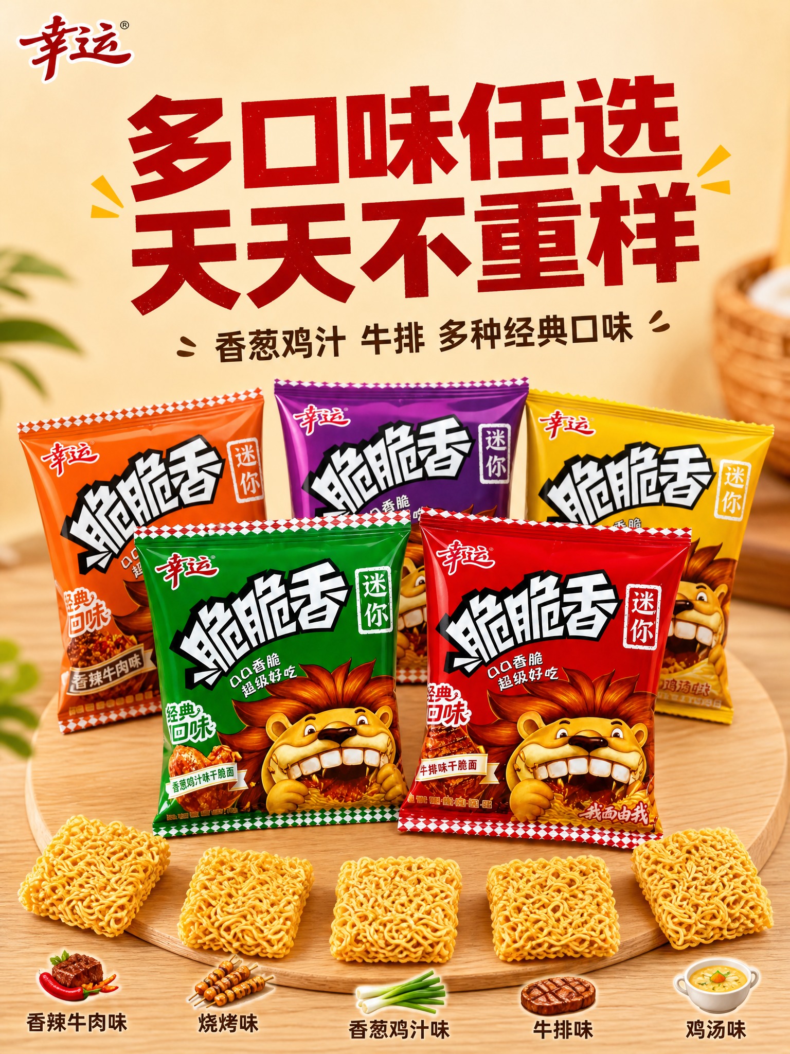[主图-3] 多口味展示，主题：多种口味 满足不同味蕾。 [统… - 图片创意预览