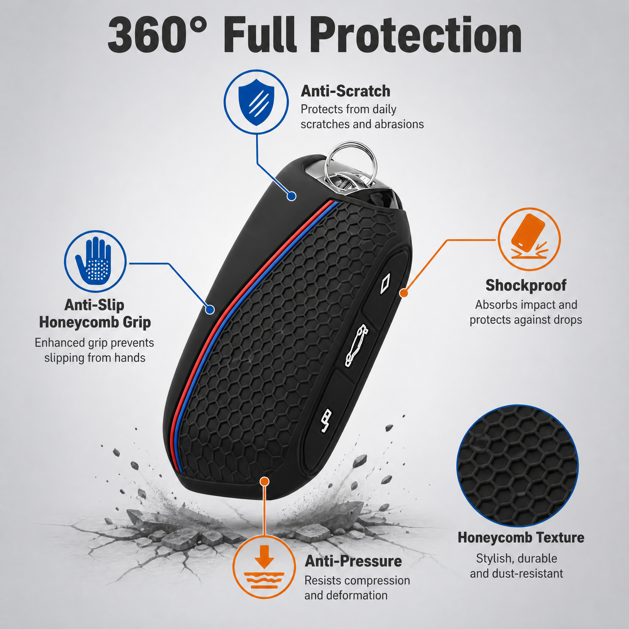 [主图-4] 2 Pack Silicone Key Fob… - 图片创意预览