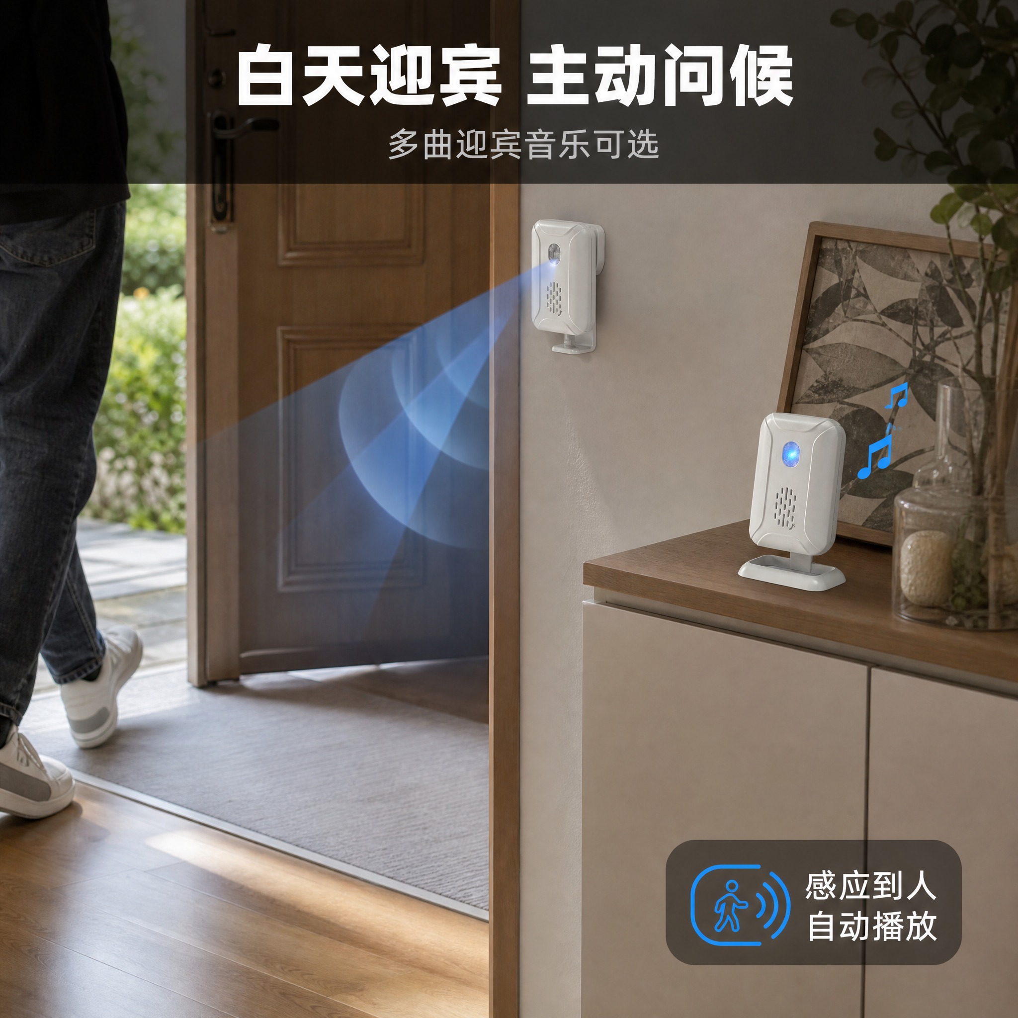 [主图-4] 分体式门铃 门口迎宾真实使用场景。 [统一基调]… - 图片创意预览