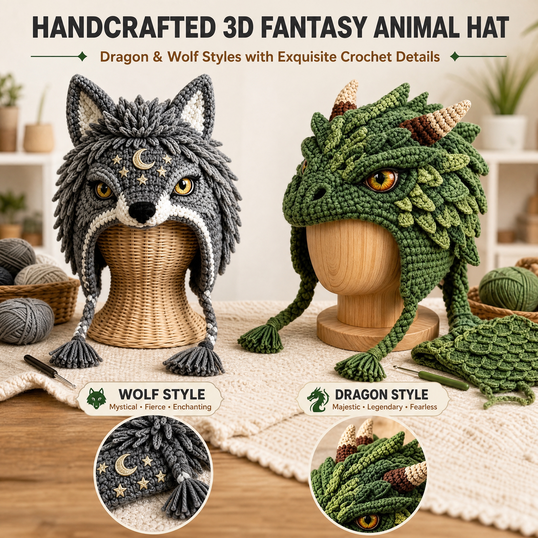 [主图-3] 主题：3D Fantasy Animal Hat… - 图片创意预览