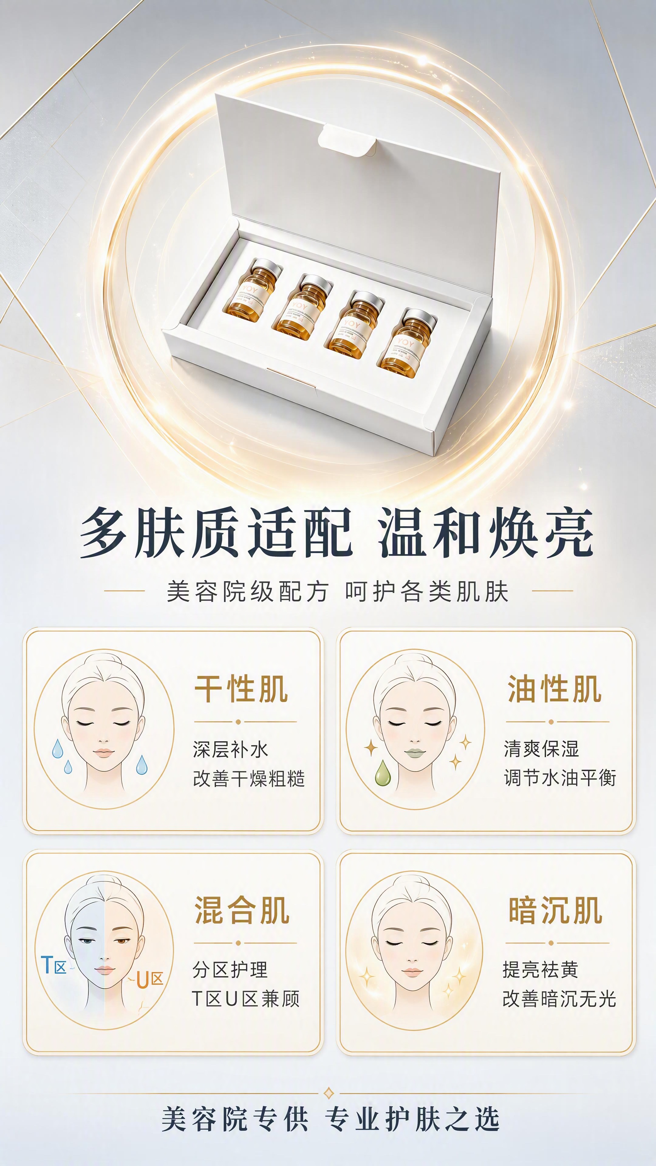 [第6张] 详情页肤质适配-水光精华液多种肤质适用场景。本张使… - 图片创意预览
