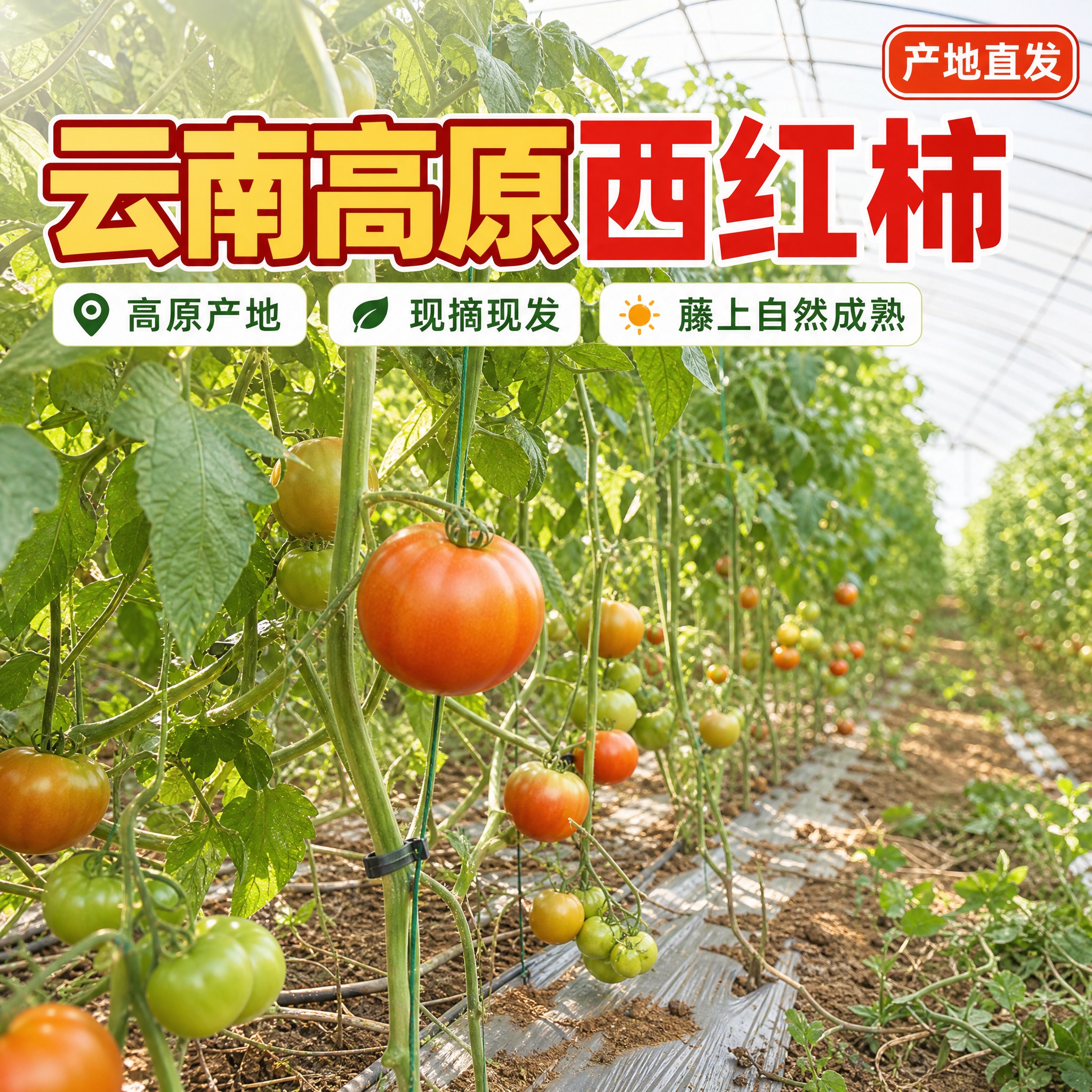 [主图-2] 商品名称：云南高原新鲜西红柿。主题与唯一任务：产… - 图片创意预览