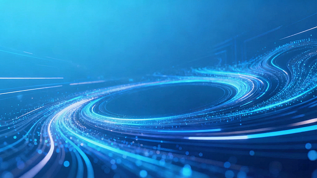 去掉图片中间的地球，保持原有的蓝色科技感流光和背景效果自然衔接，整体视觉风格与原图保持一致