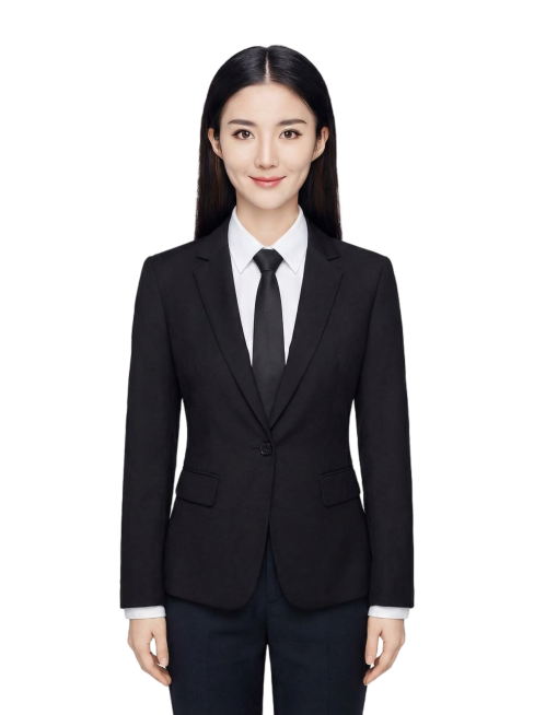 帮我生成一个全身正装的证件照，脸部不要有变化预览效果