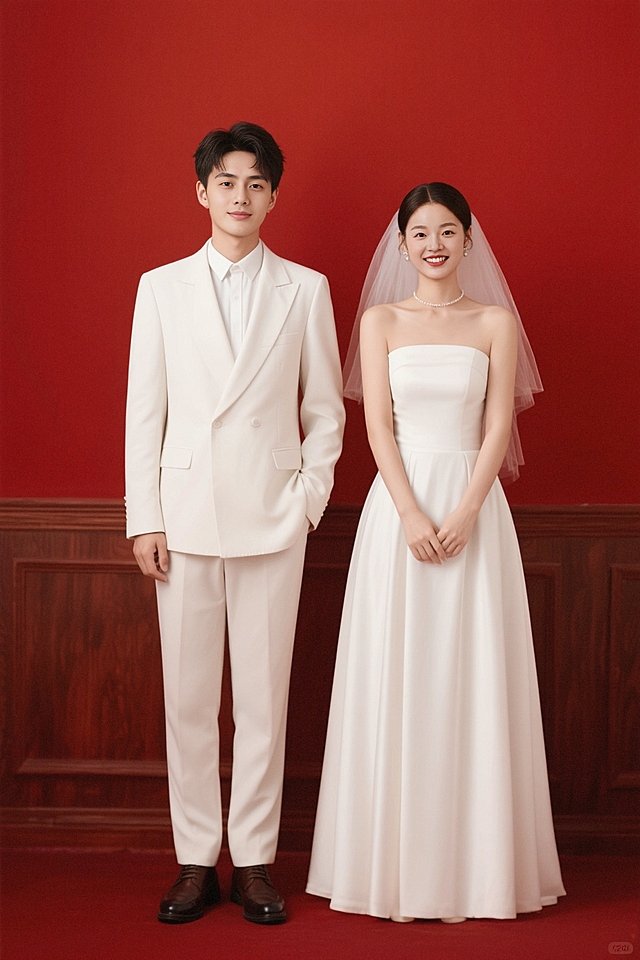 红白双色设计，简约现代，新人优雅浪漫，尽显婚礼的纯净与美好。