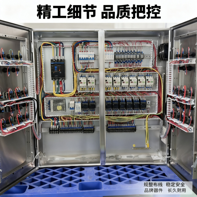 [主图 3] 变频控制柜内部细节特写展示；
[氛围/风格] 专业工业风，干净明亮背景，与整套主图风格光影完全统一。
[画面元素] 商业摄影质感、光线柔和通透、产品清晰真实、画面干净高级。聚焦放大展示产预览效果