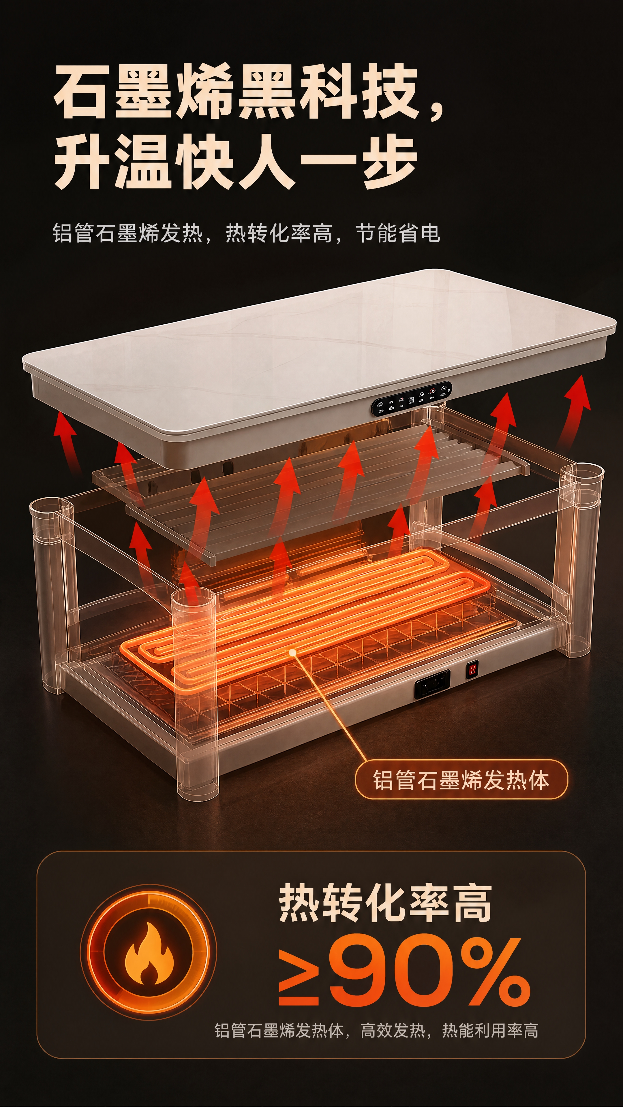 [商品] 使用【图2】A19智能升降岩板取暖茶几；保留产品整体… - 图片创意预览