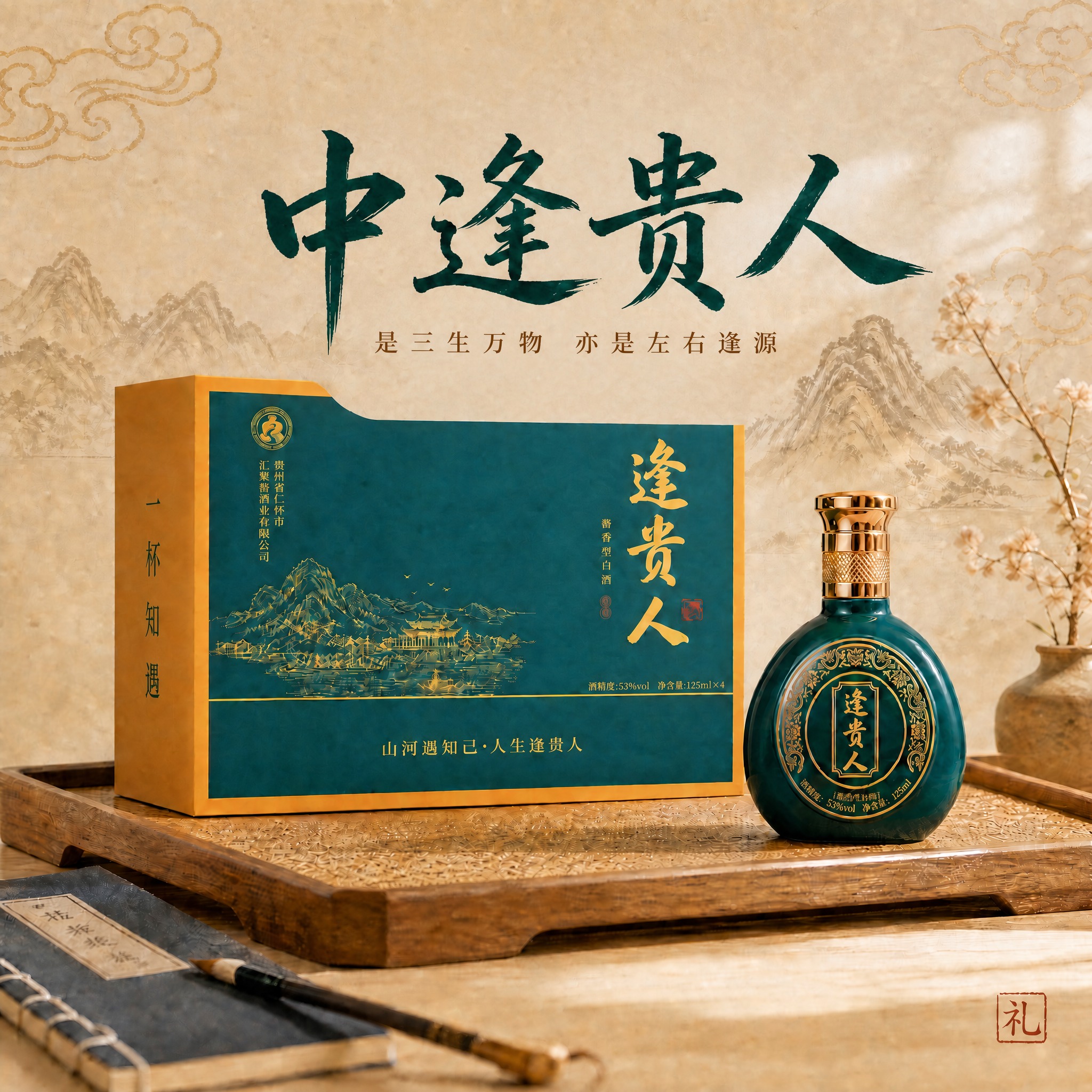 修改这张图的副标题文字，删除中间的"山河遇知己 人生逢贵人"这… - 图片创意预览
