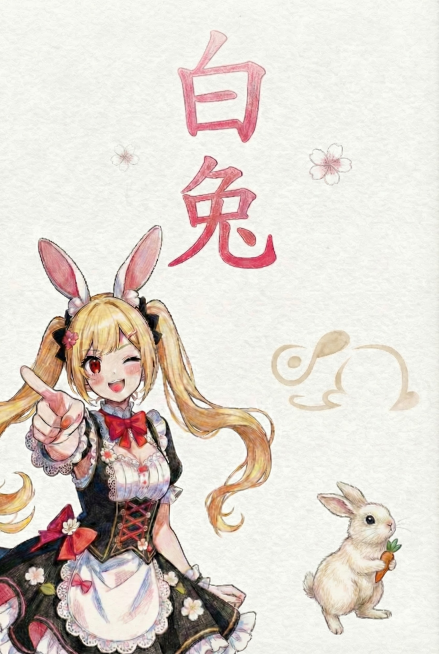 将画面中黑色的兔子与背景进行色彩调和，黑兔子颜色变淡预览效果