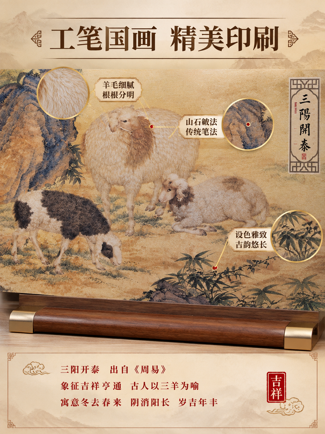 [商品] 使用【图1】三阳开泰国风台历；重点保留和放大三羊开泰… - 图片创意预览