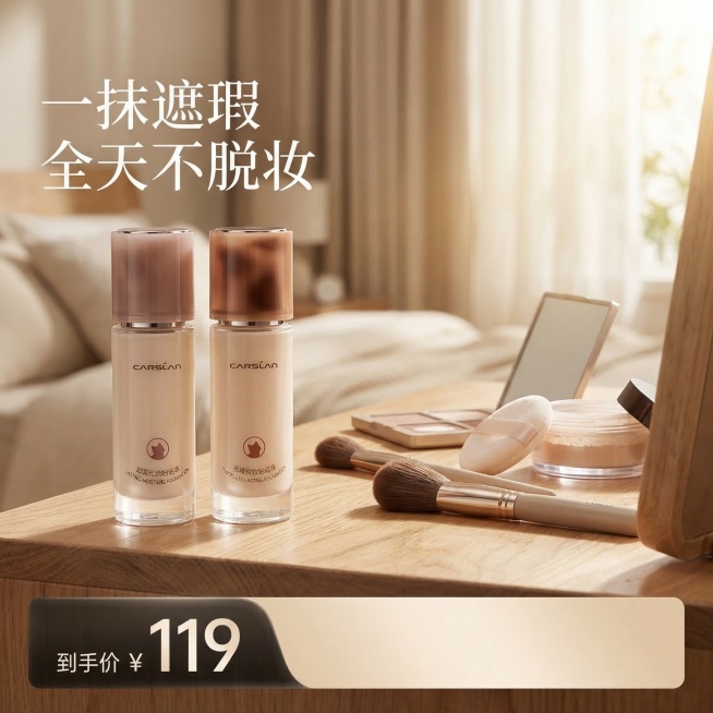 [垫图] https://matting-batch.dancf.com/temp/317ba19211024588_20260316101714810.png 
卡姿兰持妆粉底液氛围感场景主图
温柔预览效果
