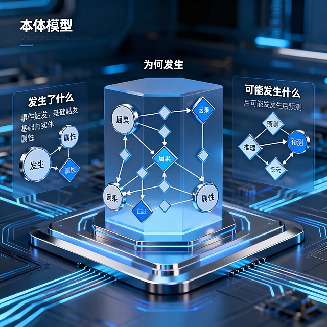 在本体模型中定义实体和属性，同时描述实体间关系规则，支撑从“发生了什么”到“为何发生”以及“可能发生什么”的智能推理。