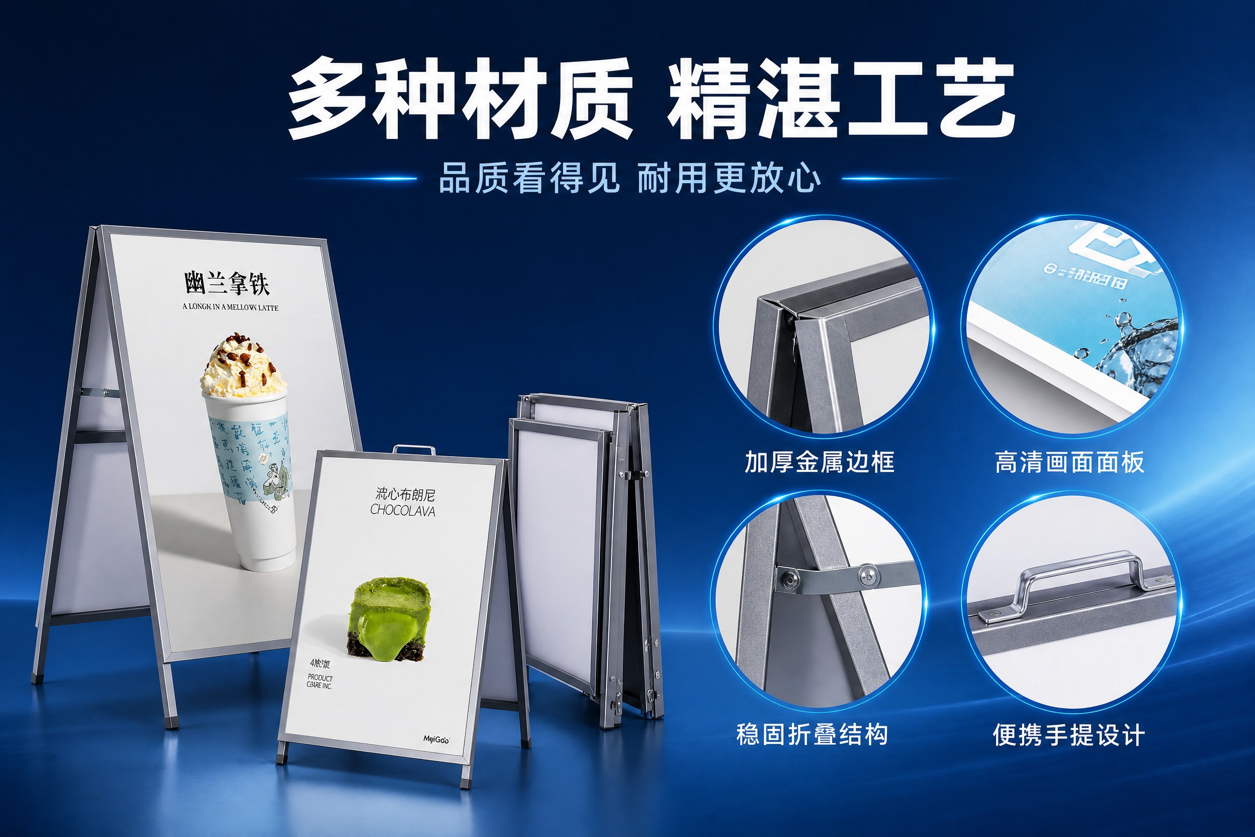 [主图-2] 落地式展架 手提架 折叠架 丽屏定制，主题为多材… - 图片创意预览