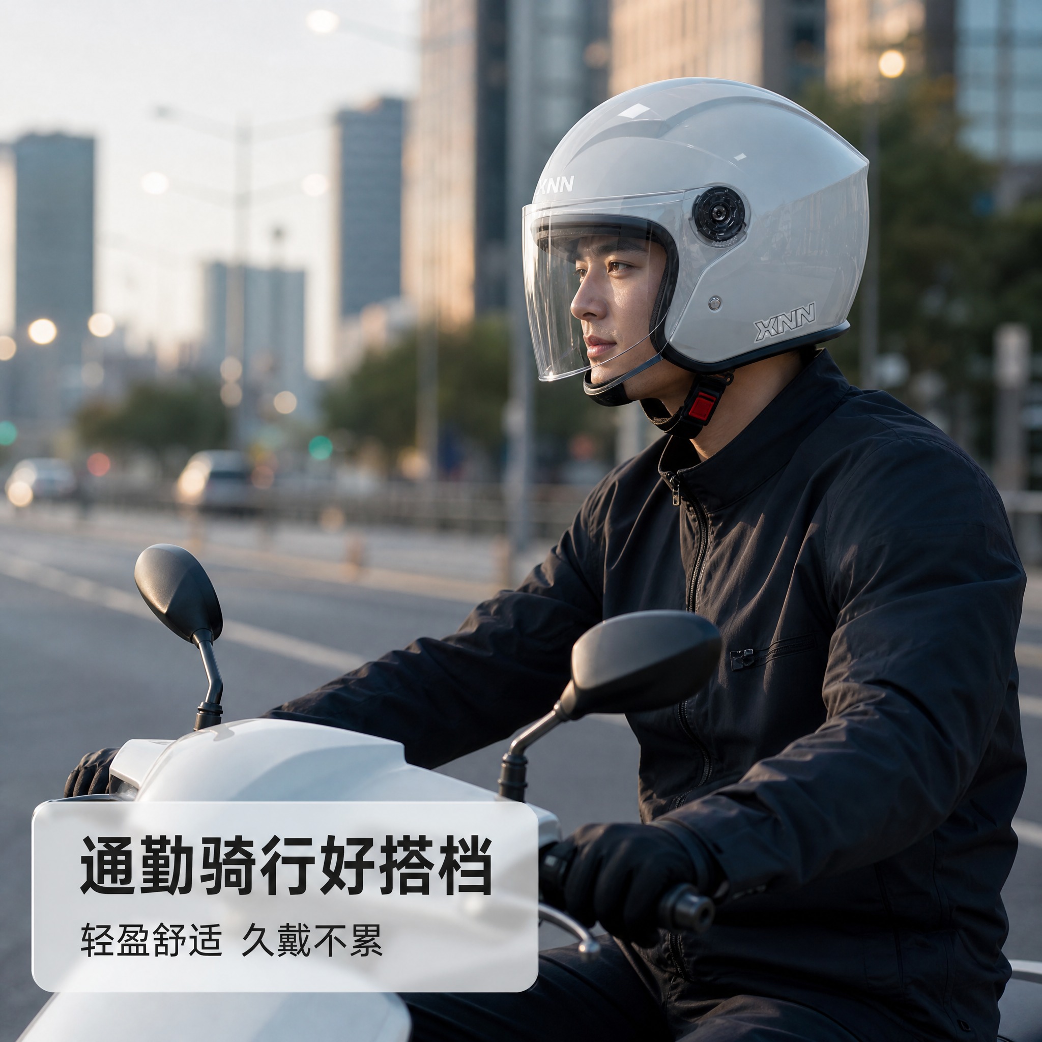 [主图-4] 场景/使用体验，展示头盔真实佩戴骑行场景，体现使… - 图片创意预览