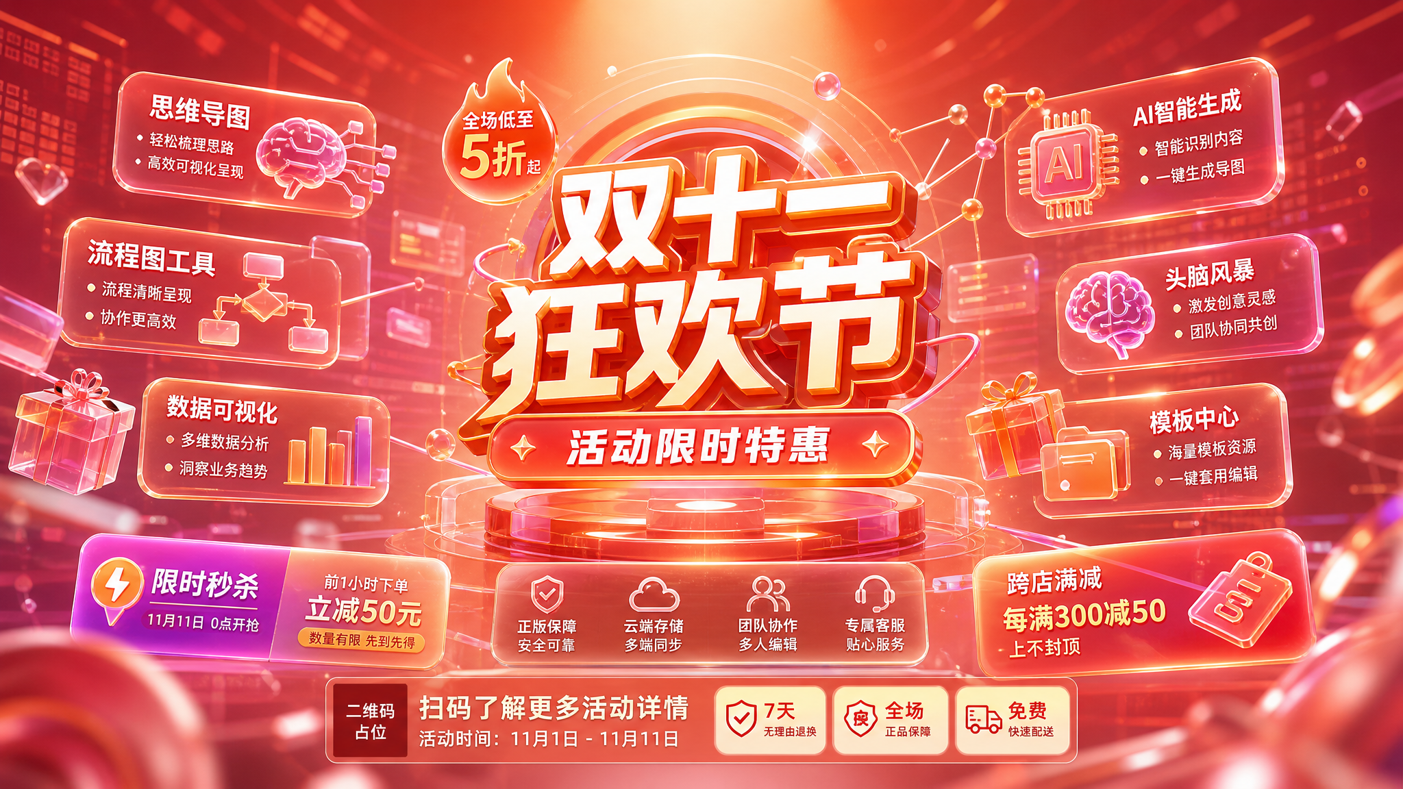 参考示例，整体色调采用橙色、红色为主色调，自然融合紫红色与黄色… - 图片创意预览