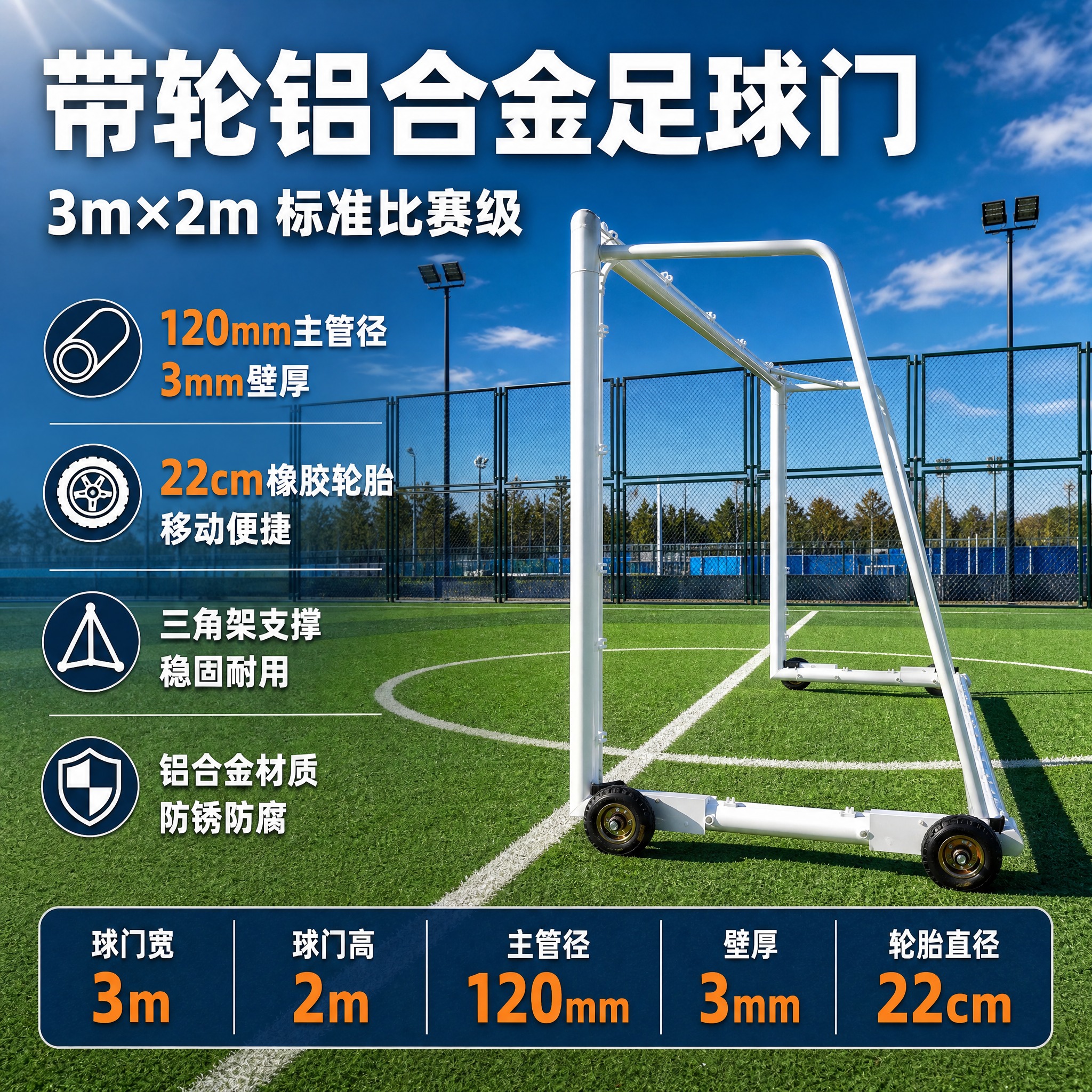 [主图-1] 首图点击率海报，主题：带轮铝合金足球门 专业级移… - 图片创意预览