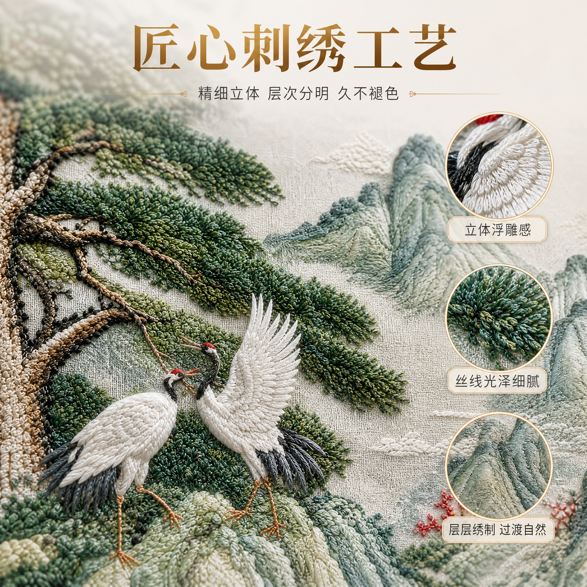 [主图-2] 主题：刺绣工艺细节展示，突出做工精细、层次分明、… - 图片创意预览