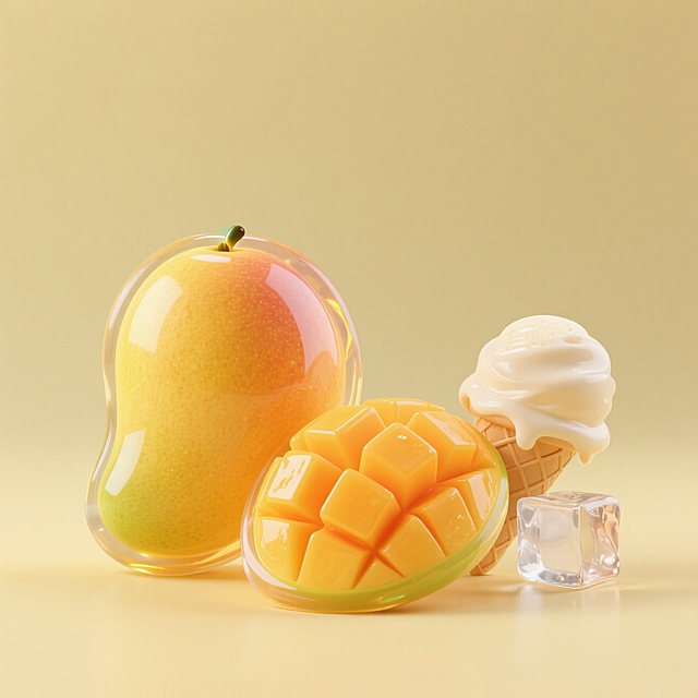 玻璃透感芒果