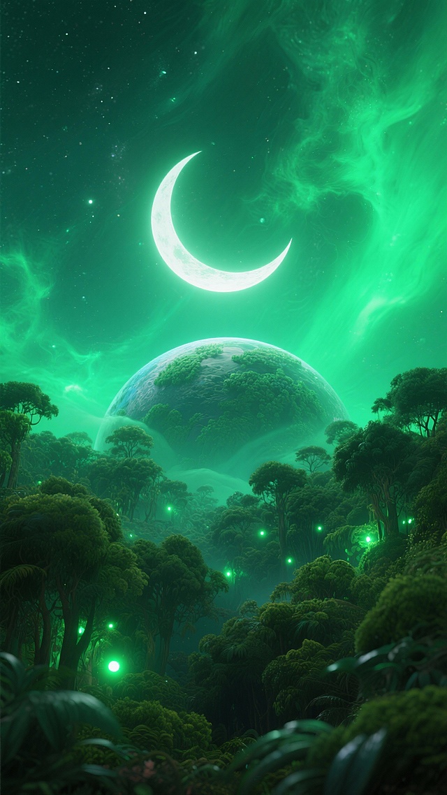 帮我生成50张关于月亮和星球的图片