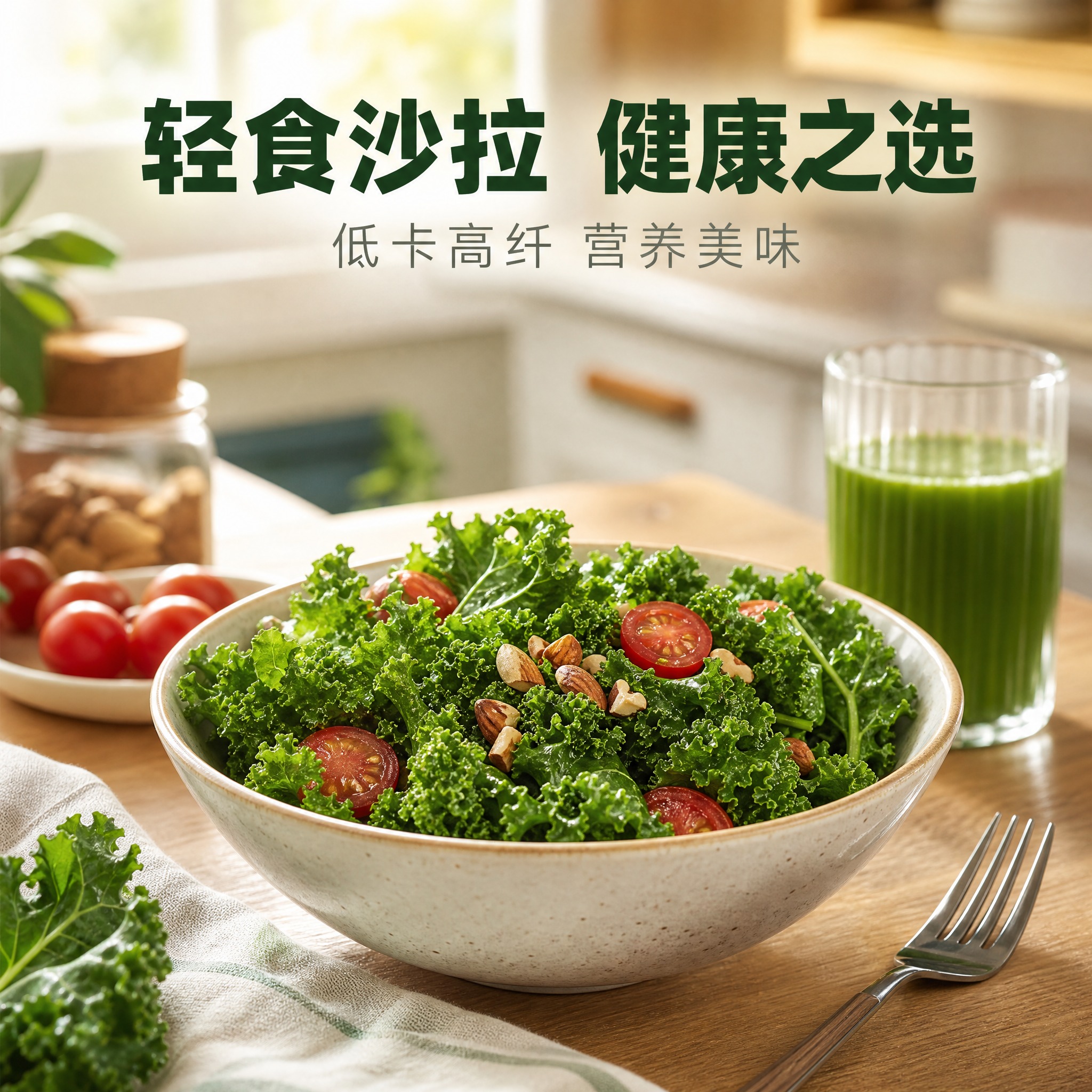 [主图-4] 主题：羽衣甘蓝轻食场景 生活方式与食用场景代入。… - 图片创意预览