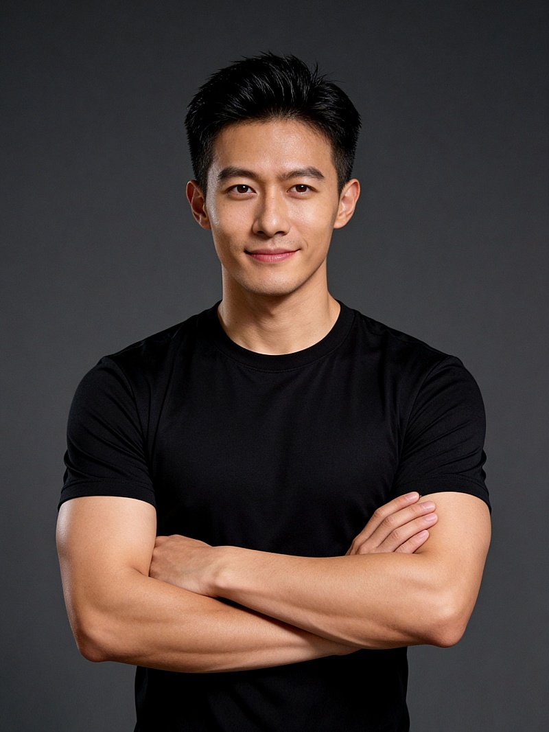 健身教练专业男性职业形象照