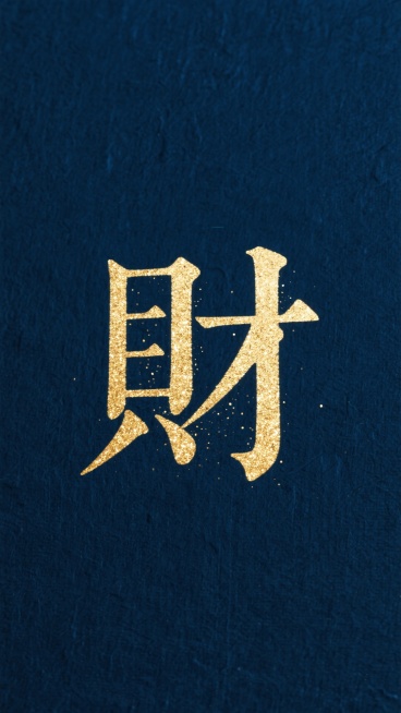 将“財”字以极细的书法字体呈现，仿佛由悬浮的金粉构成，背景是带有细微肌理的深色宣纸。
· 核心细节：
  · 字体：一个极度优雅、纤细的宋体“財”字，居于画面正中心。
  · 质感：字体本身并非平色，预览效果
