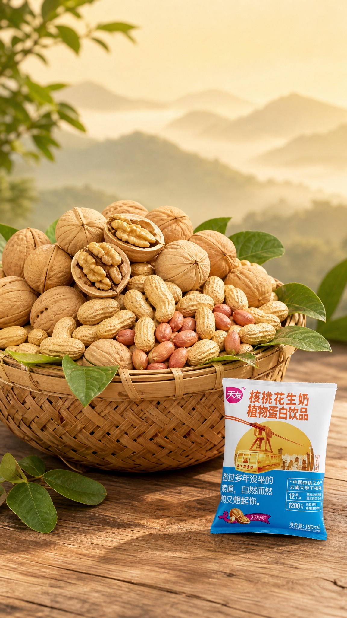 [商品] 使用【图1】天友核桃花生奶长江索道主题包装（107.… - 图片创意预览