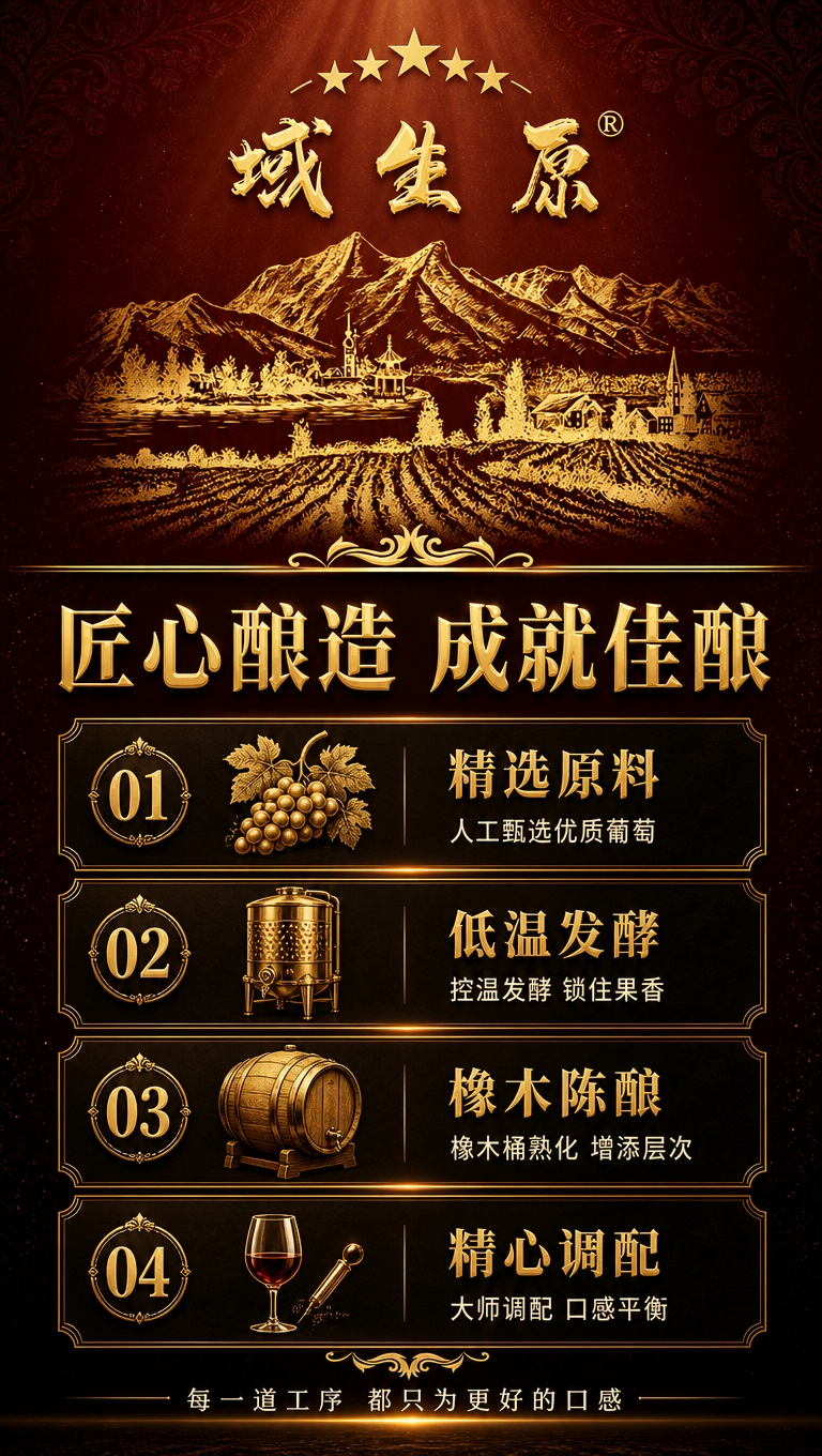[商品] 使用【图1】域生原品牌金色山水图案；保留酒红底色、金… - 图片创意预览