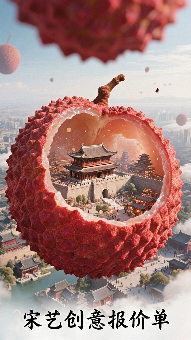 在图片下方添加文字“宋艺创意报价单”