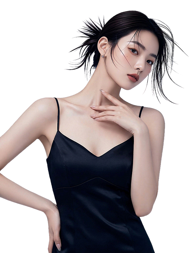 把衣服换成黑色吊带性感一些的裙子