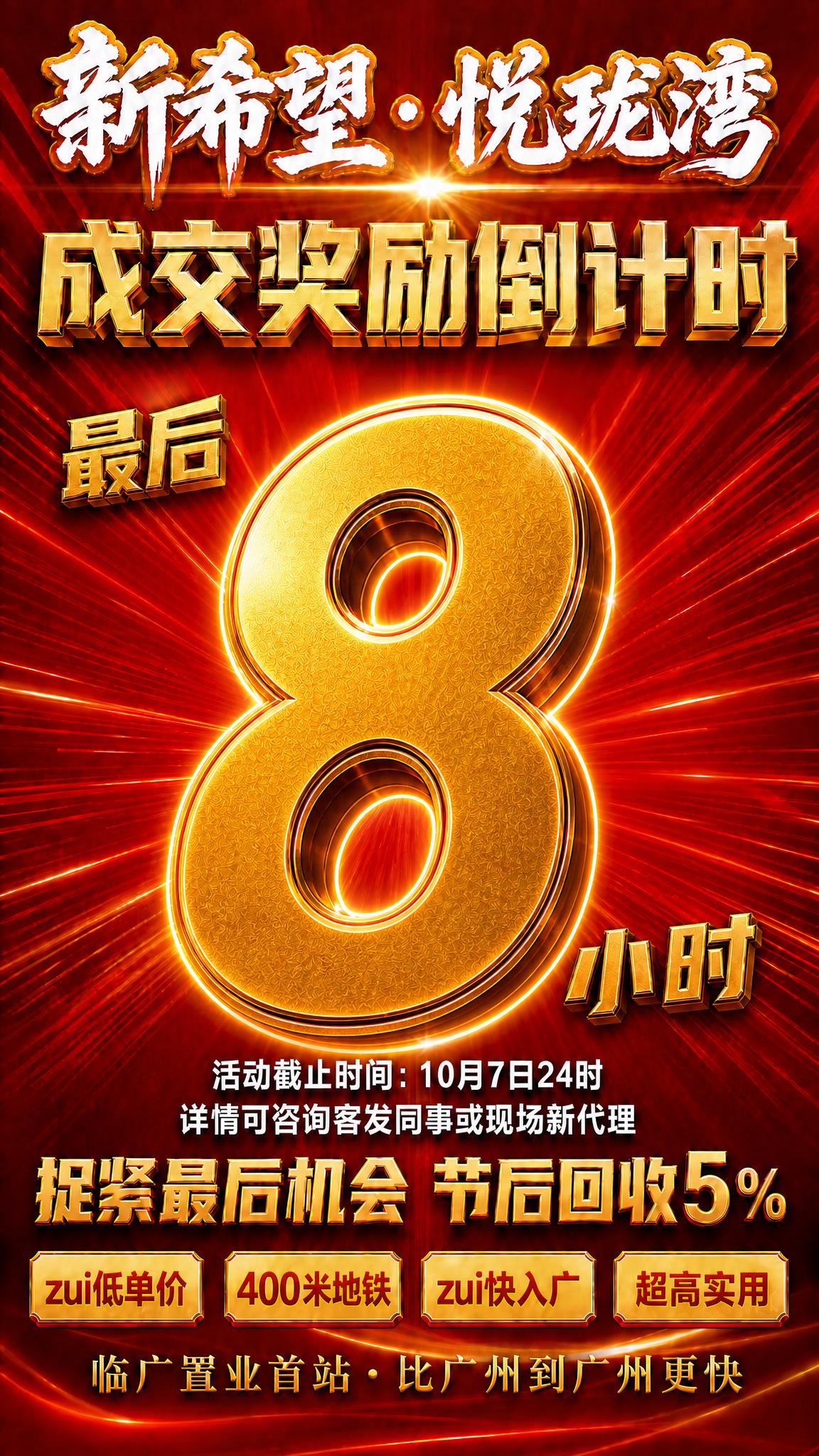 基于这张房地产大促海报进行修改：将画面中心的"最后12小时"3… - 图片创意预览