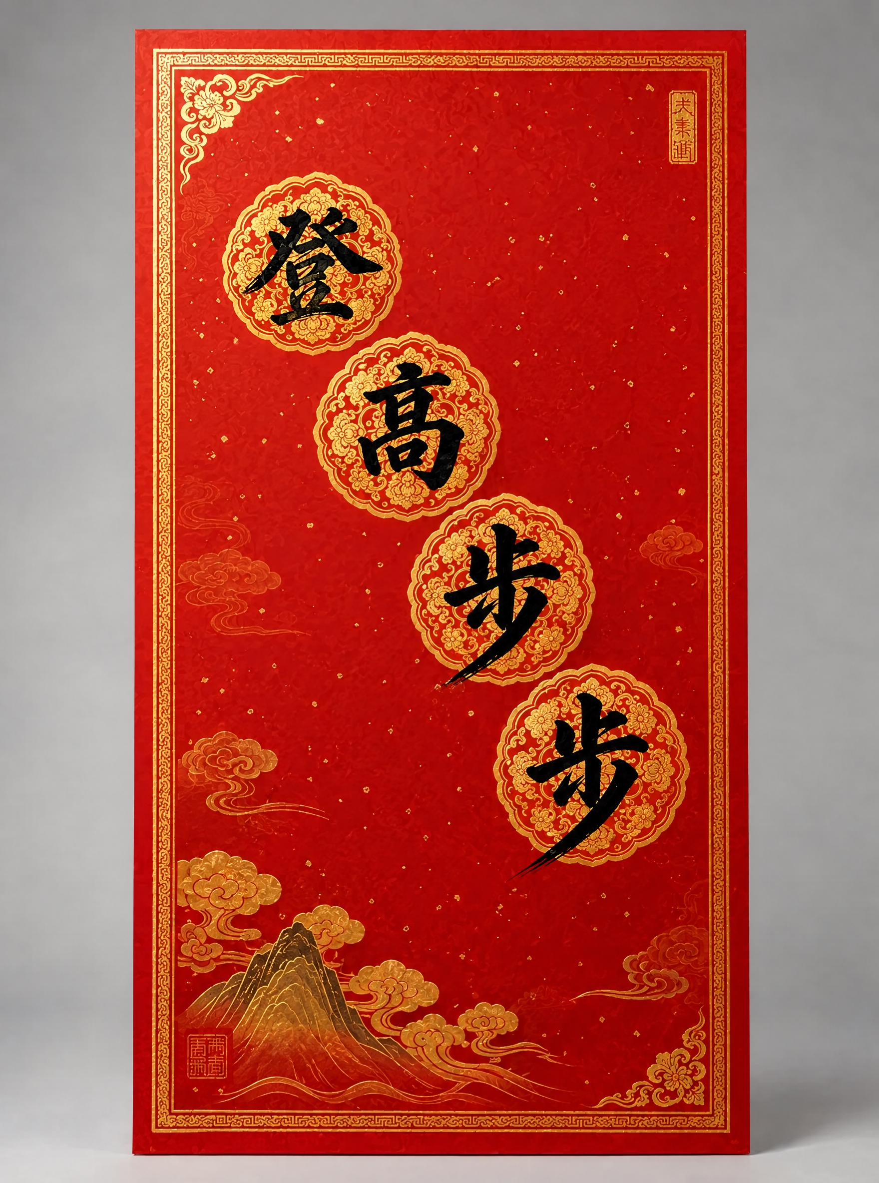 基于参考图进行修改：将文字排列方向改为从右下向左上斜向排列，文… - 图片创意预览