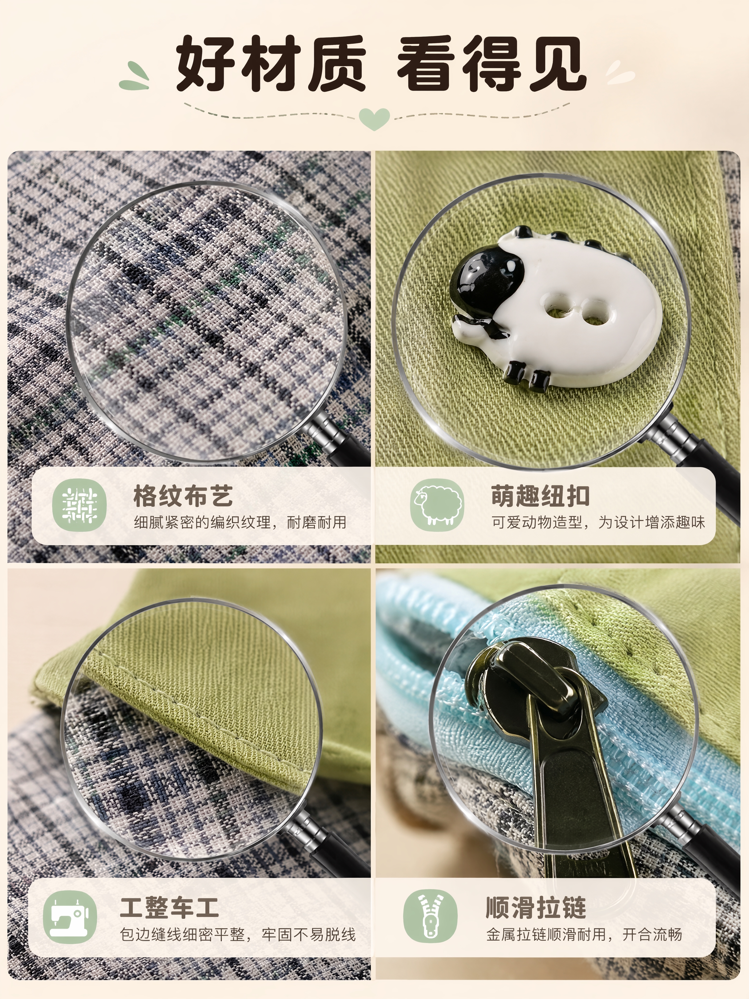 [商品] 使用【图1】衬衫造型零钱包；绿色领格纹款为主 保留全… - 图片创意预览