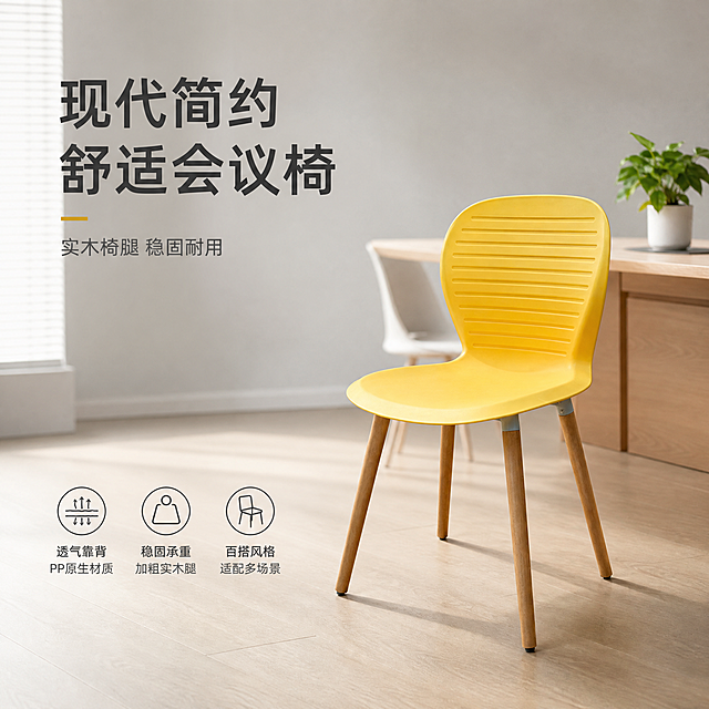 「图片1」，生成电商主图（1张），商品名称是会议椅，适配淘宝/天猫平台，主图比例为1:1