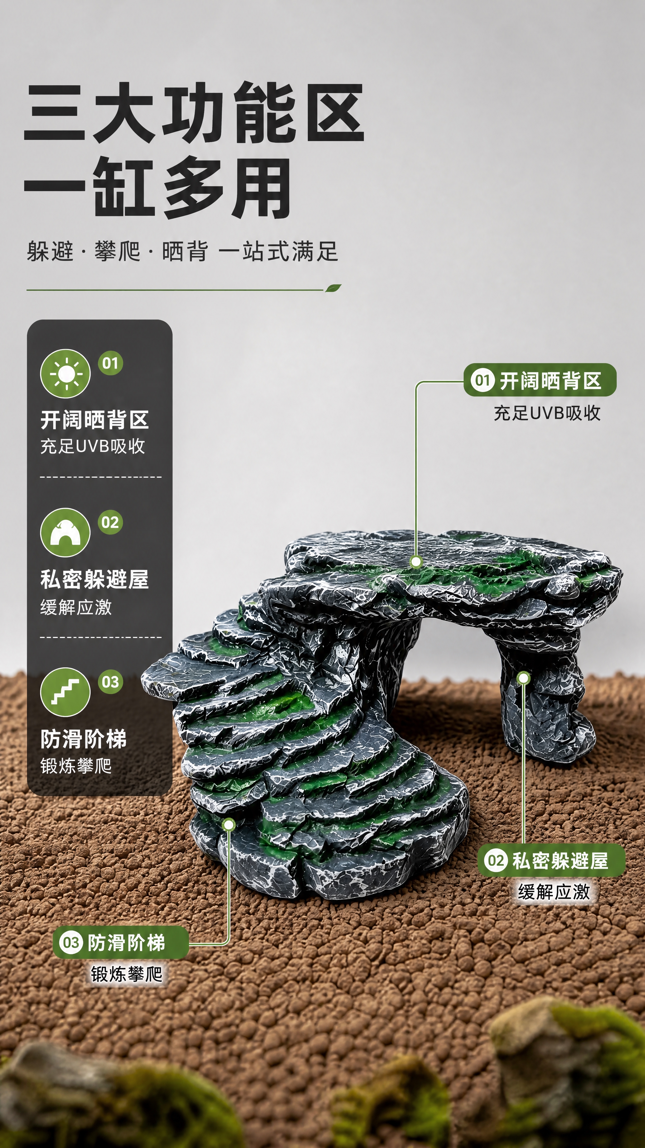 [商品] 使用【图1】爬宠青岩躲避攀爬台；保留拱桥形躲避洞穴、… - 图片创意预览