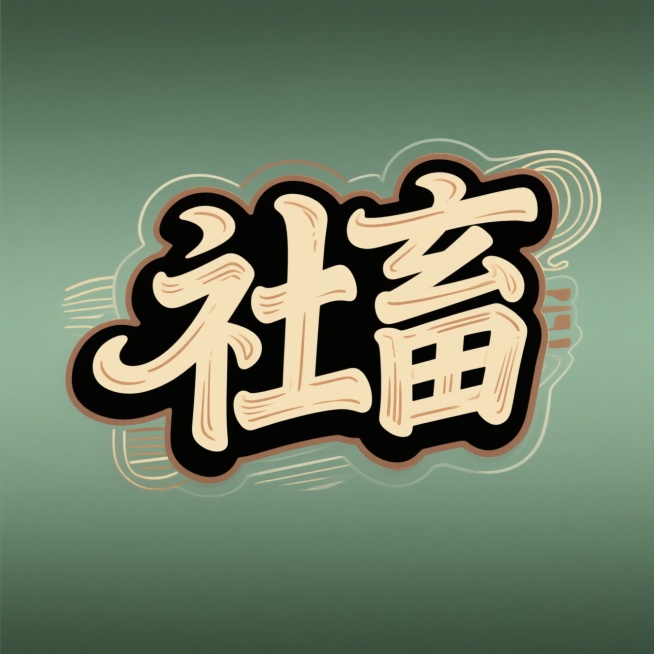 美式LOGO设计  名字“社畜" 透明背景，字体平行排列预览效果