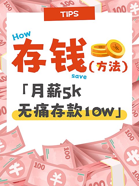 金融理财存钱小红书大字封面