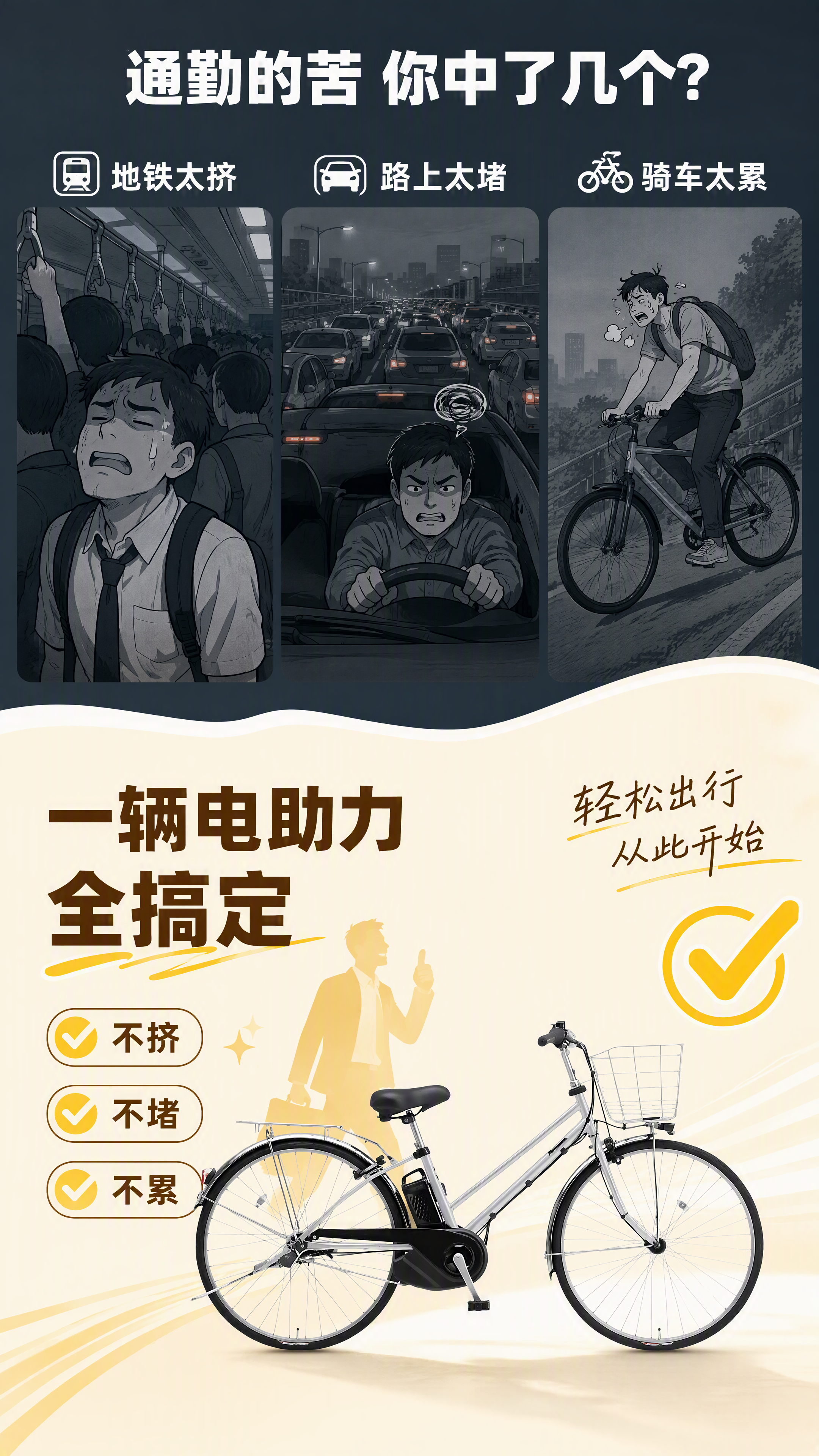 [第2张] 详情页痛点解决-日常通勤三大困扰场景化呈现（全新版… - 图片创意预览