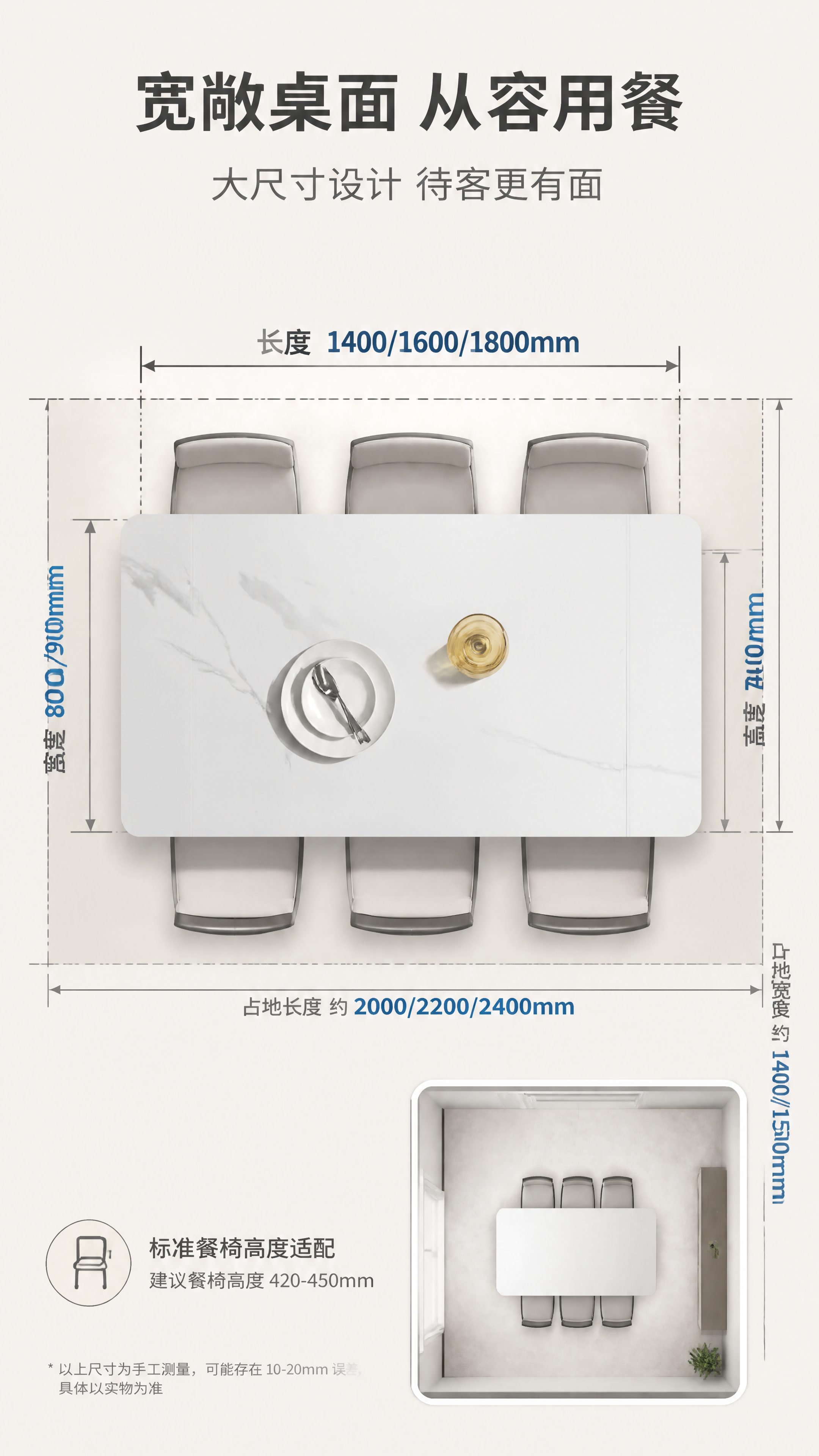 [第6张] 详情页空间尺度-桌面尺寸与占地示意。本张使用【图1… - 图片创意预览