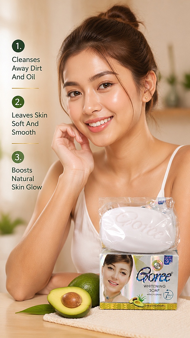 [第4屏] Real User Skin Glow Result. 本屏 combines Filipino model with product display.
[氛围/风格] Natural daily lifestyle, realistic skincare result, soft warm light.
[视觉布局] Young Filipino female model showing dewy glowing skin on her face, product placed at bottom right corner integrated with scene. Model has clean natural makeup, relaxed happy expression. Keep product packaging consistent with input image.
[光影质感] Soft natural indoor lighting, highlight skin glow, no harsh shadows.
[配色色系] Global background soft warm beige, main color: natural skin tone + product white + avocado green, auxiliary color: soft brown hair detail.
[视角构图] Half-body bust shot, model face as focus, product as secondary element at bottom.
[文字版式] Left side three numbered benefits: 1. "Cleanses Away Dirt And Oil", 2. "Leaves Skin Soft And Smooth", 3. "Boosts Natural Skin Glow". Text clear and not blocking model face.
[比例分辨率] 9:16 vertical ratio, 4K resolution, clear text, high-definition quality.
[负向提示词] exaggerated before-after comparison, fake skin texture, wrong product packaging, unrecognizable face, chinese text.