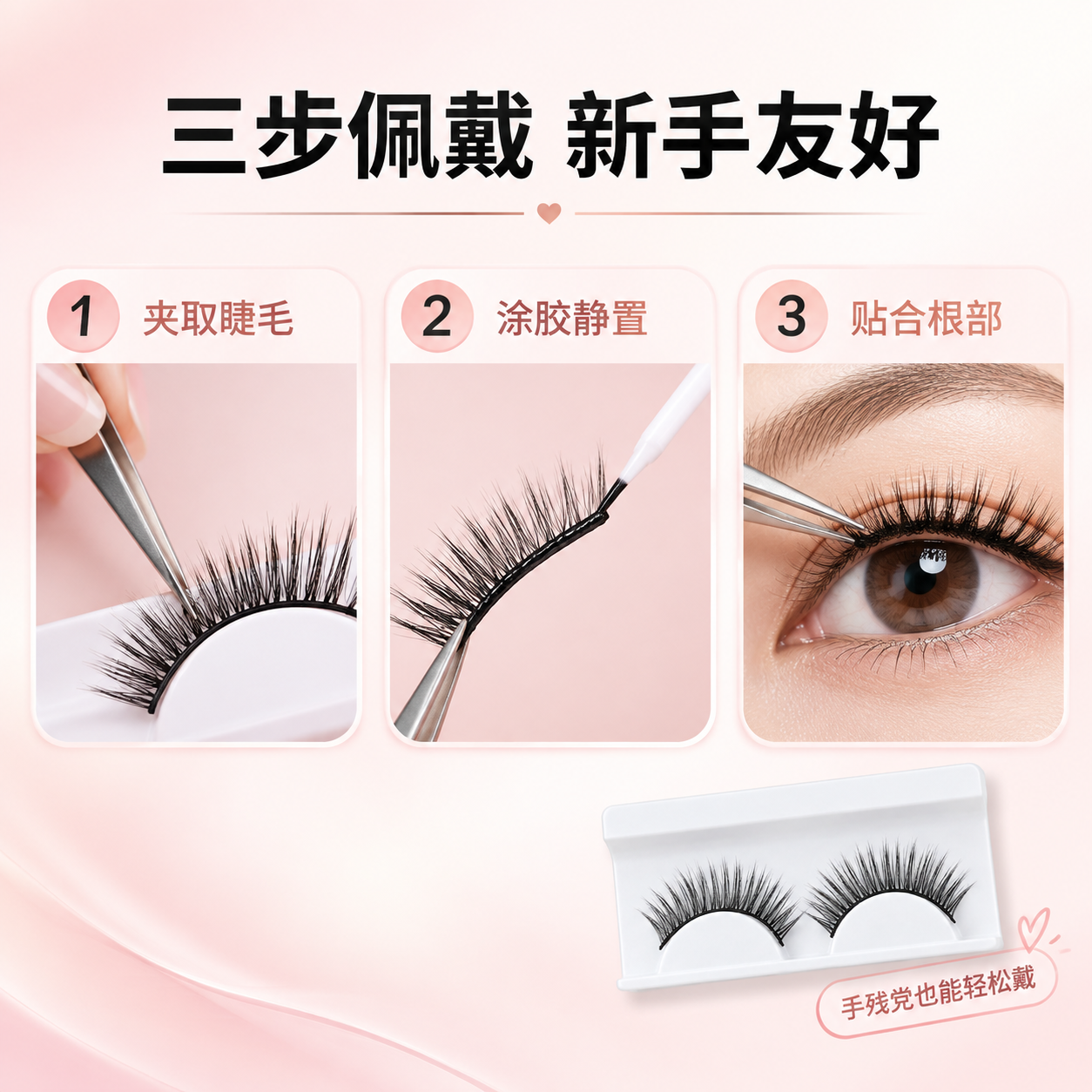 [主图-5] 佩戴步骤 新手易上手教学。 [统一基调] 整体风… - 图片创意预览
