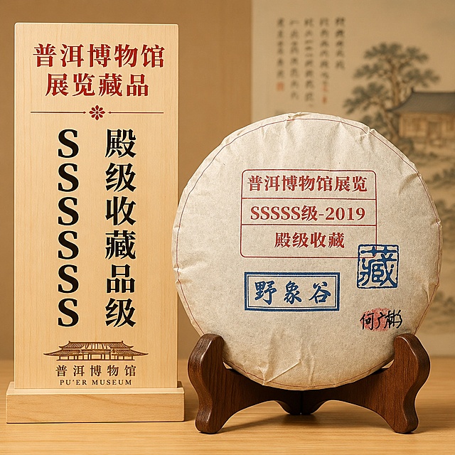 「图片1」，生成电商主图（12张），商品名称是2019年野象谷357克，卖点是2019 野象谷古树普洱生茶 357g 茶饼 普洱博物馆展览 SSSSS 殿级收藏 何广彬手作干仓陈年古树生普送礼收藏
普洱博物馆展览藏品，SSSSS 五星殿级收藏品级
2019 野象谷深山古树料，干仓转化多年老生普
制茶师何广彬亲笔签名，家族古法手工压制
山野蜜香浓郁回甘迅猛，357g 标准收藏七子饼
自饮囤茶、高端送礼、长期收藏一饼多用，适配拼多多平台，主图比例为1:1
