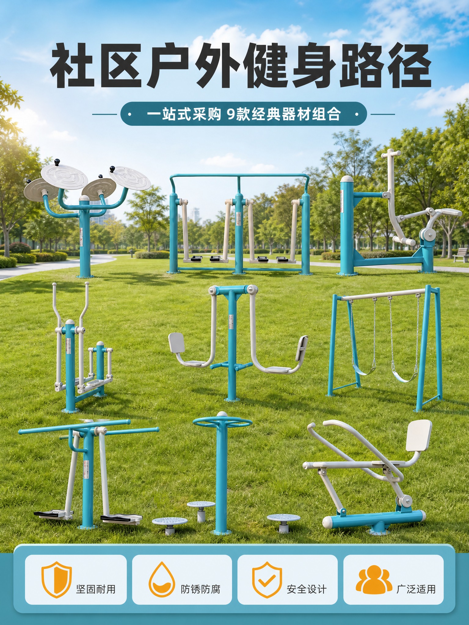 [商品] 使用【图1】全部9款户外健身器材（太极揉推器、三位漫… - 图片创意预览