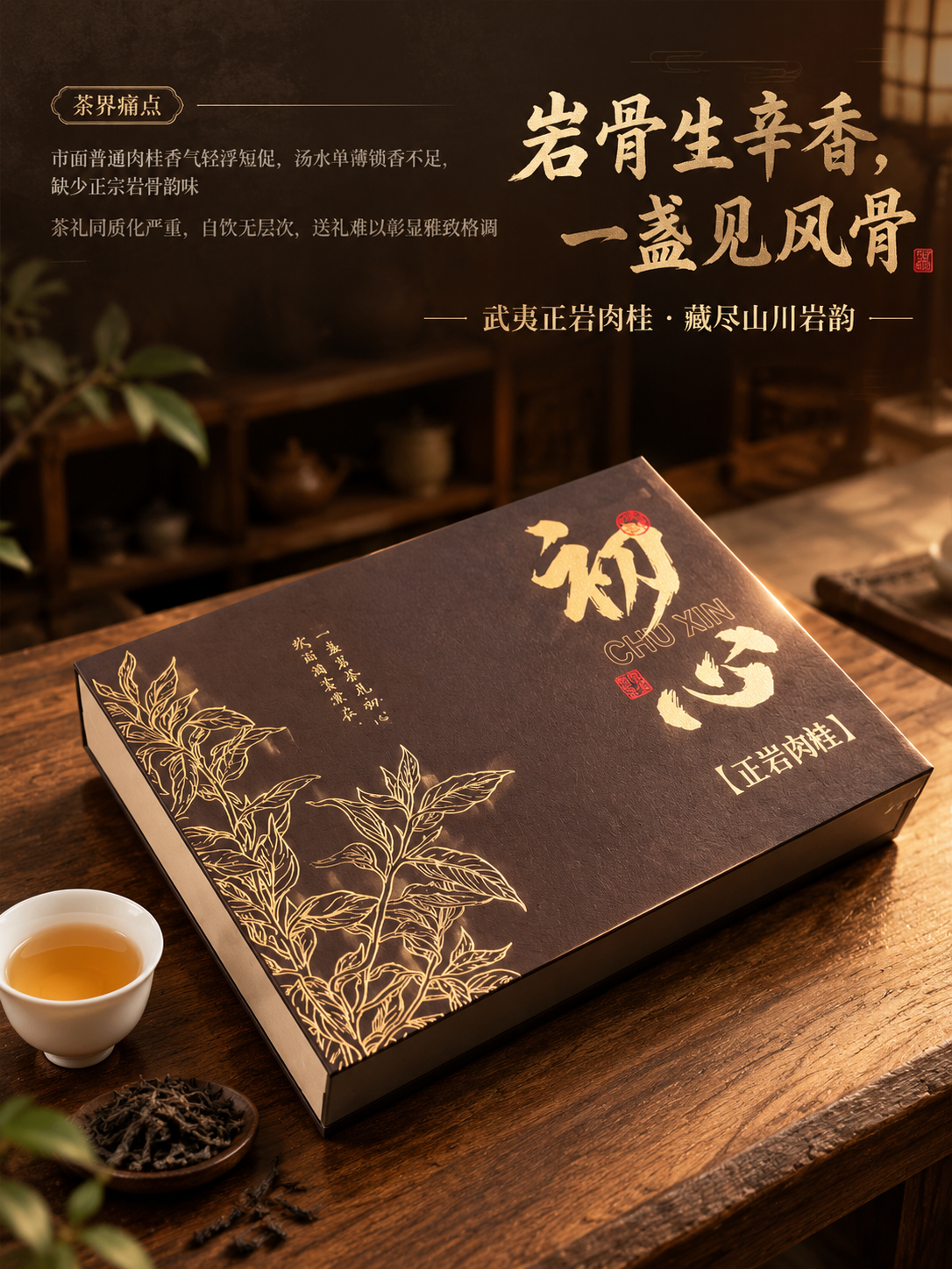 [商品] 使用【图2】初心正岩肉桂深棕礼盒；保留礼盒深棕底色、… - 图片创意预览